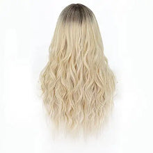 Load image into Gallery viewer, penelope transitional dark root to light blonde long heat resistant hair wig
