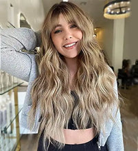Load image into Gallery viewer, penelope transitional dark root to light blonde long heat resistant hair wig
