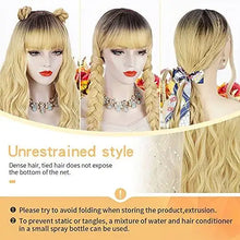 Load image into Gallery viewer, penelope transitional dark root to light blonde long heat resistant hair wig
