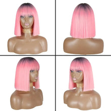 Load image into Gallery viewer, pink shaded bob wig
