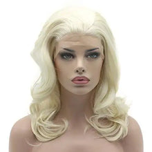 Load image into Gallery viewer, platinum blonde full density half hand tied heat friendly lace front wig default title
