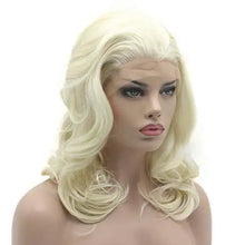 Load image into Gallery viewer, platinum blonde full density half hand tied heat friendly lace front wig
