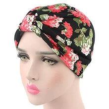 Load image into Gallery viewer, printed leopard and assorted print cotton turban sleep cap
