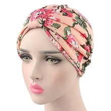 Load image into Gallery viewer, printed leopard and assorted print cotton turban sleep cap
