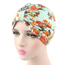 Load image into Gallery viewer, printed leopard and assorted print cotton turban sleep cap
