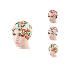 Load image into Gallery viewer, printed leopard and assorted print cotton turban sleep cap
