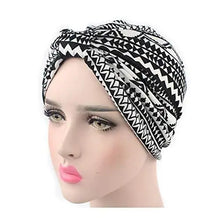 Load image into Gallery viewer, printed leopard and assorted print cotton turban sleep cap
