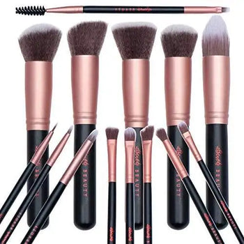 professional 14 pc kabuki foundation makeup brush set