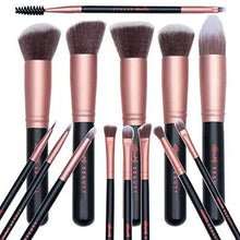 Load image into Gallery viewer, professional 14 pc kabuki foundation makeup brush set
