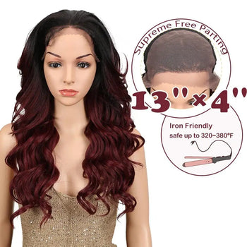 reminy 24 inch heat resistant fiber long wavy wig