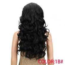 Load image into Gallery viewer, reminy 24 inch heat resistant fiber long wavy wig 1b / 150% / lace front / 24inches
