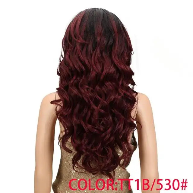 reminy 24 inch heat resistant fiber long wavy wig tt1b 530 / 150% / lace front / 24inches