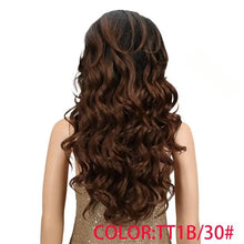 Load image into Gallery viewer, reminy 24 inch heat resistant fiber long wavy wig tt1b 30 / 150% / lace front / 24inches
