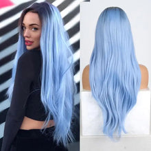 Load image into Gallery viewer, renegade | ombre blue two tone  glueless lace wig

