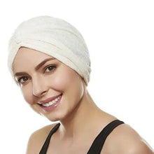 Load image into Gallery viewer, reversible knot terry cloth turban head cover
