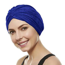 Load image into Gallery viewer, reversible knot terry cloth turban head cover
