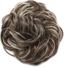 Load image into Gallery viewer, scrunchie hair bun extension updo hairpiece 40g- [1pcs] / light brown mix bleach blonde
