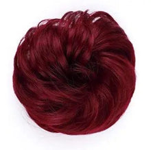 Load image into Gallery viewer, scrunchie hair bun extension updo hairpiece 40g- [1pcs] / dark red
