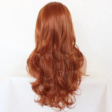 Load image into Gallery viewer, sheila glueless heat friendly wig with curled ends copper orange / 180% / lace front 24 inches
