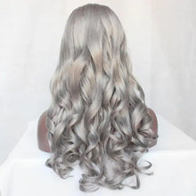 Load image into Gallery viewer, sheila glueless heat friendly wig with curled ends grey / 180% / lace front 24 inches
