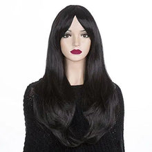 Load image into Gallery viewer, side swept bangs long heat resistant wig
