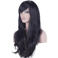 Load image into Gallery viewer, side swept bangs long heat resistant wig
