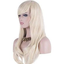 Load image into Gallery viewer, side swept bangs long heat resistant wig

