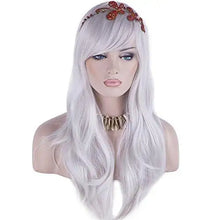 Load image into Gallery viewer, side swept bangs long heat resistant wig
