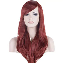 Load image into Gallery viewer, side swept bangs long heat resistant wig
