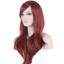 Load image into Gallery viewer, side swept bangs long heat resistant wig
