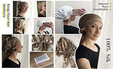 Load image into Gallery viewer, silk sleep cap with ribbons
