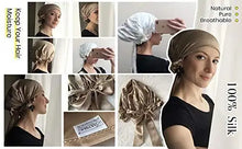 Load image into Gallery viewer, silk sleep cap with ribbons

