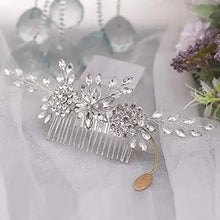 Load image into Gallery viewer, silver rhinestone hair comb

