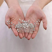 Load image into Gallery viewer, silver rhinestone hair comb
