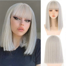Load image into Gallery viewer, straight bob wig with bangs

