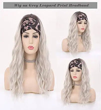 Load image into Gallery viewer, synthetic 20 inch wavy headband wig 150 brown leopard
