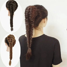 Load image into Gallery viewer, synthetic drawstring braided fishtail ponytail hairpiece

