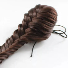 Load image into Gallery viewer, synthetic drawstring braided fishtail ponytail hairpiece
