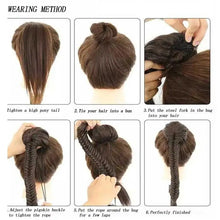 Load image into Gallery viewer, synthetic drawstring braided fishtail ponytail hairpiece
