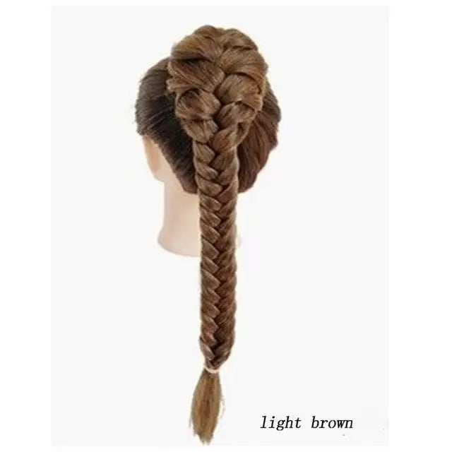 synthetic drawstring braided fishtail ponytail hairpiece light brown / 60cm