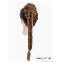Load image into Gallery viewer, synthetic drawstring braided fishtail ponytail hairpiece dark brown / 60cm
