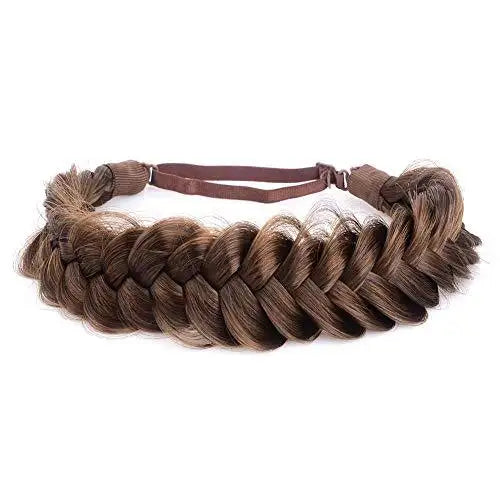 synthetic hair braided headband auburn