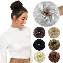 Load image into Gallery viewer, synthetic hair bun chignon 1 count / yh# sliver grey
