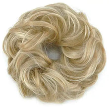 Load image into Gallery viewer, synthetic hair bun chignon 2 count / 18h613# dark blonde &amp; bleach white blonde mixed
