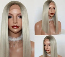 Load image into Gallery viewer, tammy | blunt cut lob hair wig platinum blonde / 150% / 14inches
