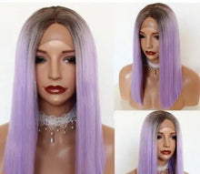 Load image into Gallery viewer, tammy | blunt cut lob hair wig ombre purple / 150% / 14inches

