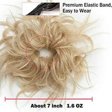 Load image into Gallery viewer, tousled wavy hairpiece bun scrunchie hair wrap
