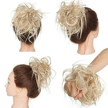 Load image into Gallery viewer, tousled wavy hairpiece bun scrunchie hair wrap
