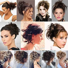 Load image into Gallery viewer, tousled wavy hairpiece bun scrunchie hair wrap
