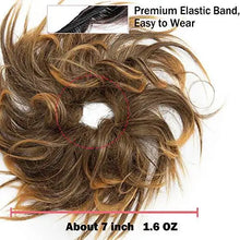 Load image into Gallery viewer, tousled wavy hairpiece bun scrunchie hair wrap
